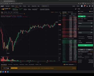 仮想通貨先物取引で人気のBybitが提供するチャート画面